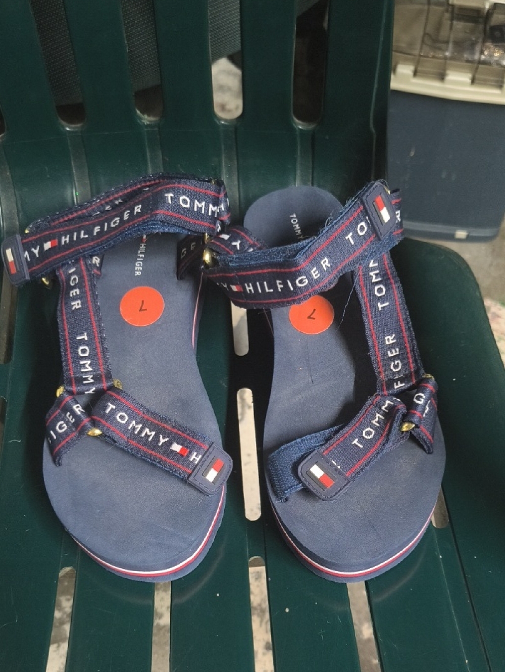 Tommy Hilfiger Navy & Red Logo Strap Kids Sandals